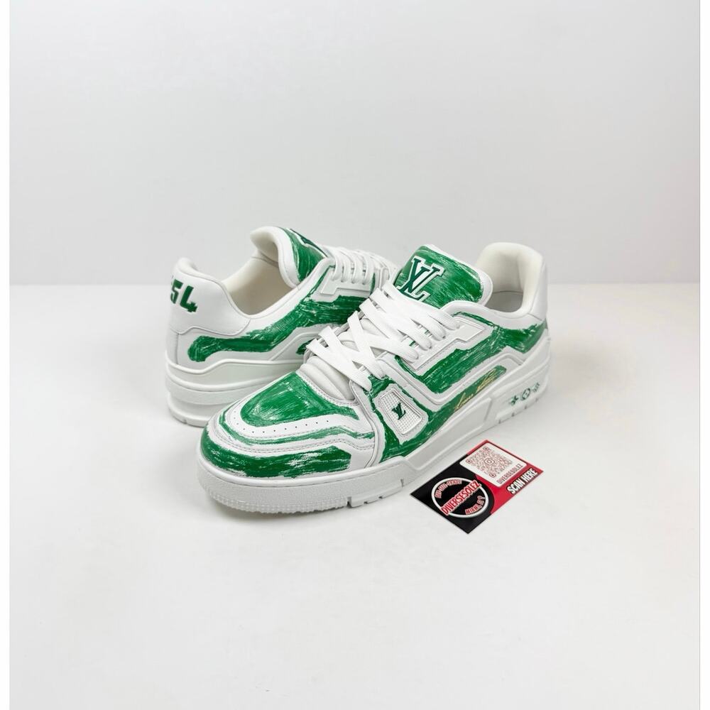 Size 10LV/11US - Louis Vuitton Green Graffiti Trainer